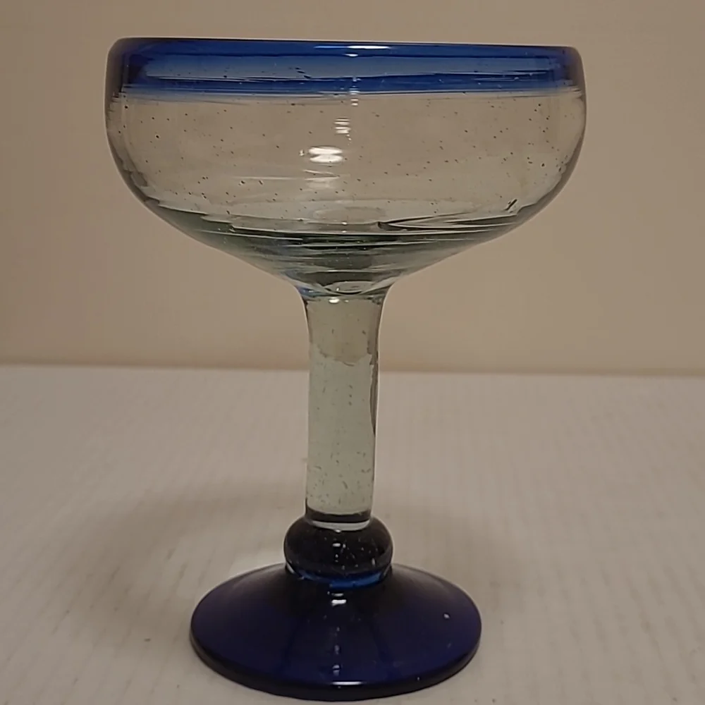 Pair of Beautiful Handblown Margarita Glasses